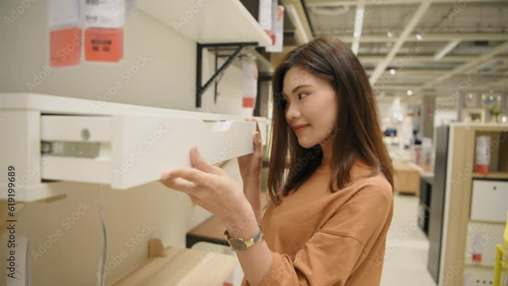 Shopping concept of 4k Resolution. Asian women are shopping for furniture in the mall. Shopping concept of 4k Resolution. Asian women are shopping for furniture in the mall.
