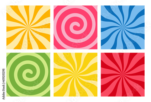 Canvas Print Set of sweet candy backgrounds