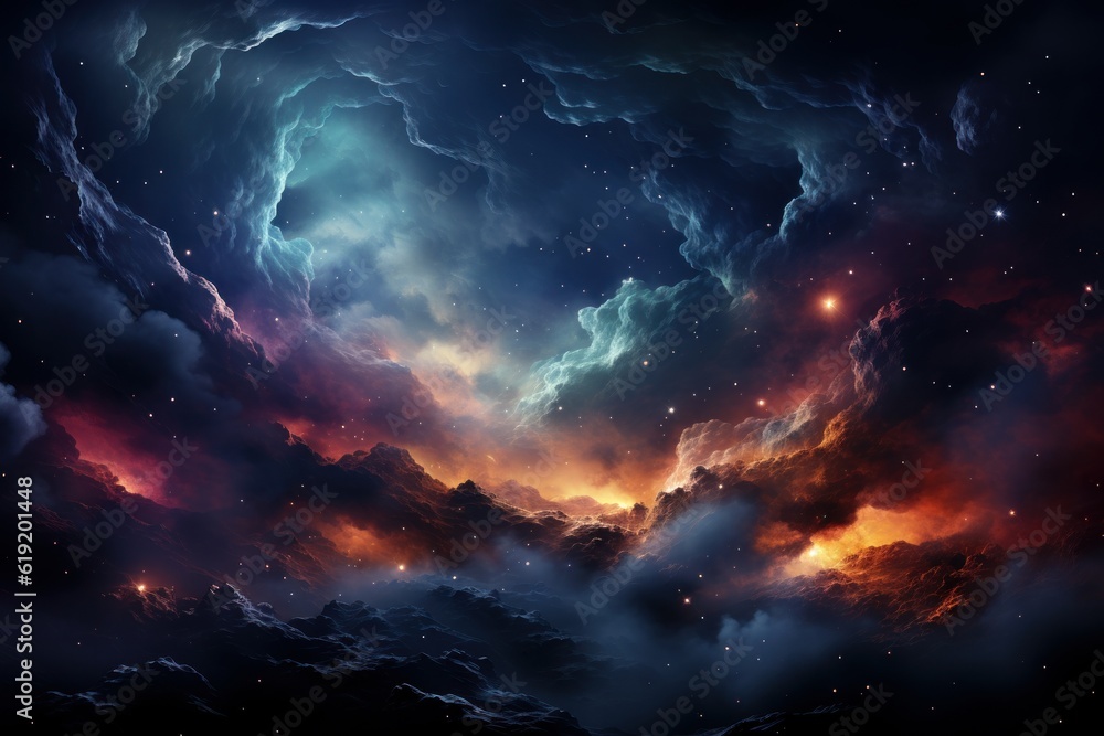 deep space nebula with multiple colors and gas clouds deep space nebula with multiple colors and gas clouds