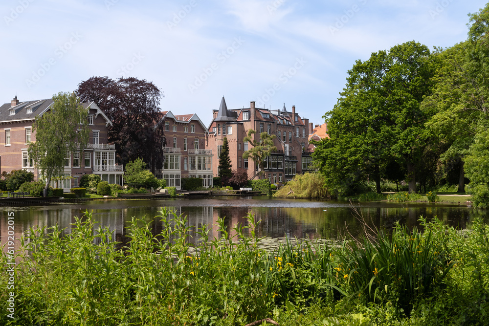 Stately homes on the edge of the Vondelpark in the center of Amsterdam. Stately homes on the edge of the Vondelpark in the center of Amsterdam.