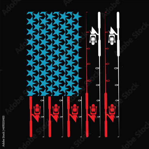       USA flag Fishing   fishing tshirt designs