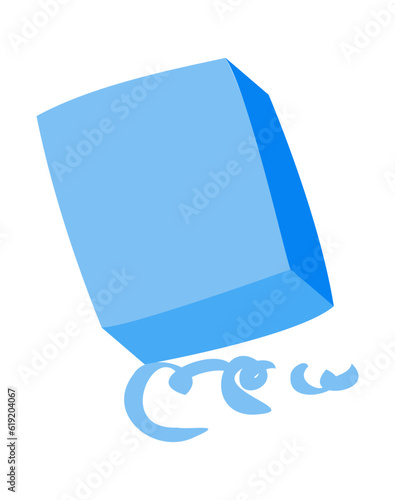 Rubber eraser doodle icon. School stationery. Vector illustration isolated on transparent background