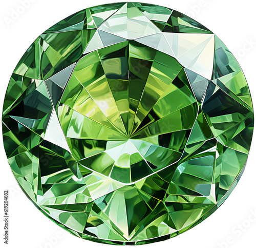 Brilliant Round Cut Watercolor Gemstone Peridot