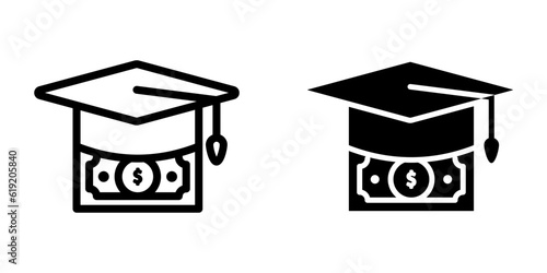 Education Cost icon. sign for mobile concept and web design. vector illustration