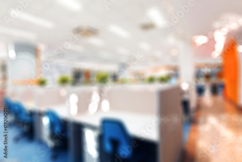 Blurred business background  MODERN DEFOCUSED INTERIOR WITH CITY LIGHTS REFLECTIONS