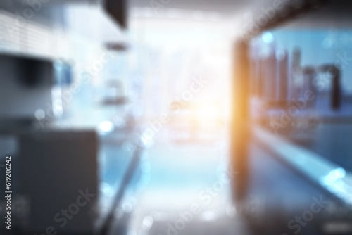 Wallpaper Mural Blurred business background  MODERN DEFOCUSED INTERIOR WITH CITY LIGHTS REFLECTIONS Torontodigital.ca