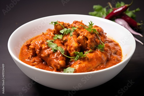 Chicken Curry on White Bowl.