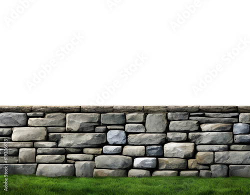 stone with grasses with transparent background. png format.