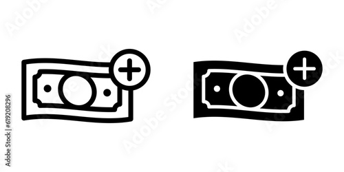 Add Money icon. sign for mobile concept and web design. vector illustration