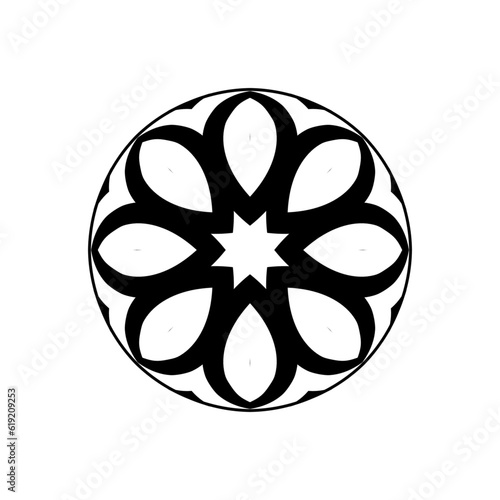 Rosette in form einer sternförmigen blüte mit tropfenförmigen blütenblättern, modern art