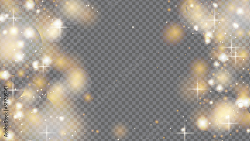 Sparkling lens flare light effects with multicolored shimmer. flare effect bokeh, shiny particles. Glittering stars stardust on a transparent background. Festive luxurious design. Vector illustration.