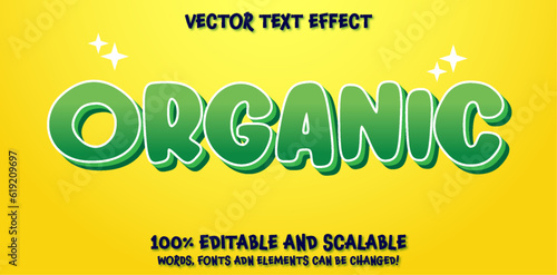 leaf green nature 3d logo template editable text effect style