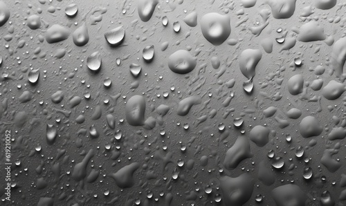  a black and white photo of raindrops on a window. generative ai