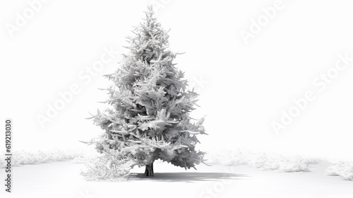 Beautiful christmas tree isolated on white background 