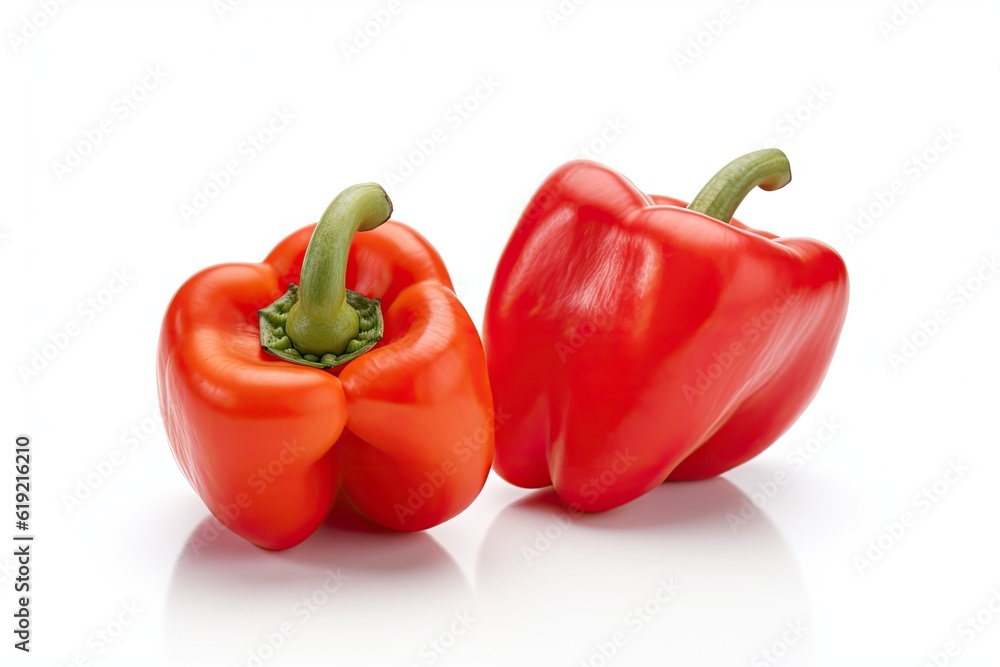 Illustration of two vibrant red peppers resting side by side Illustration of two vibrant red peppers resting side by side