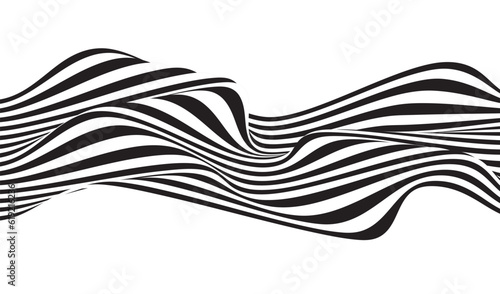 abstract black and white wave background. Vector illustration