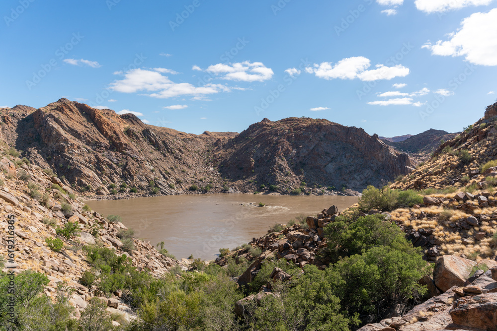 Augrabies Falls National park in South Africa with the Orange River running through it.