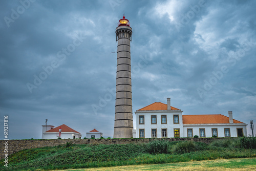 Farol de Leca, lighthouse on the coast of Porto, Portugal.