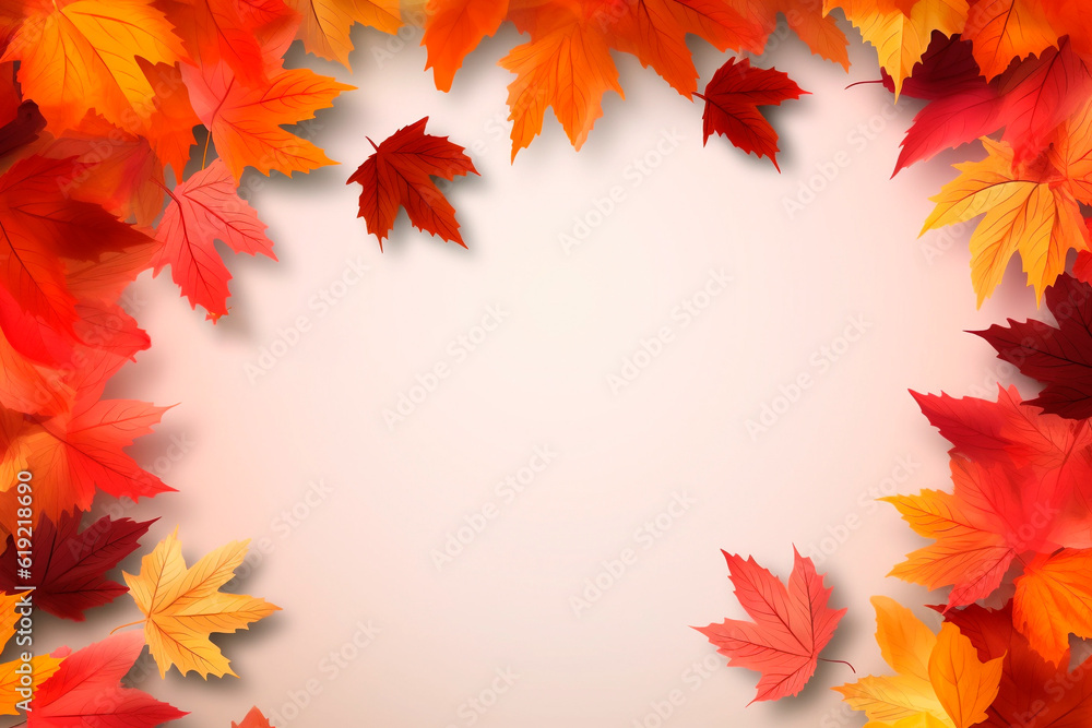 Autumn seasonal background frame with fall leaves Autumn seasonal background frame with fall leaves