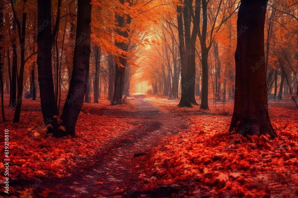 Color autumn forest