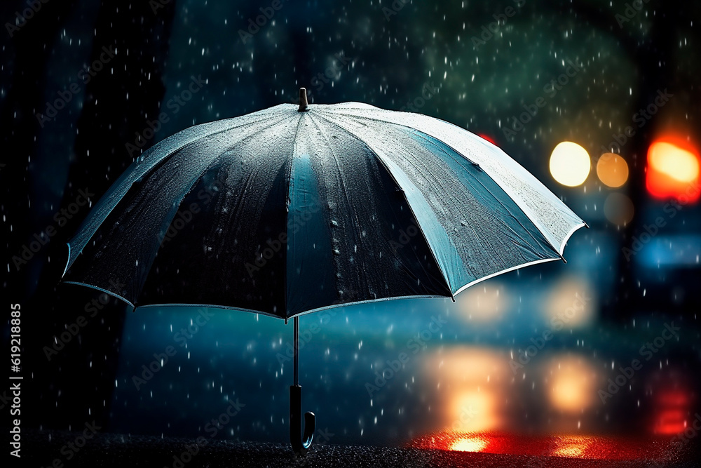 Umbrella under the rain