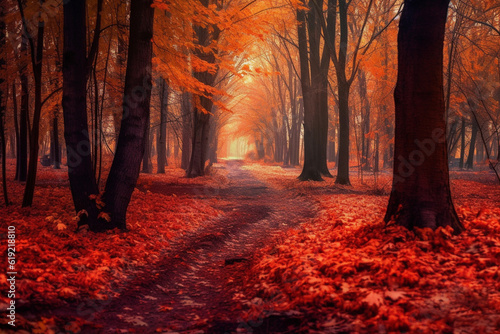 Color autumn forest