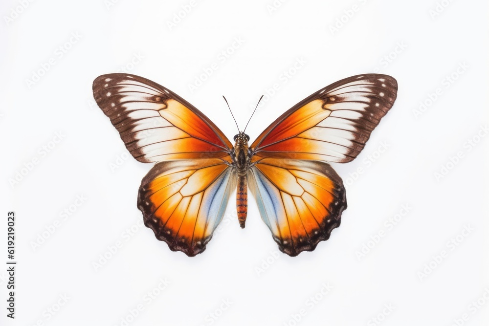 Naklejka premium Whimsical Butterfly on a White Background, Generative AI