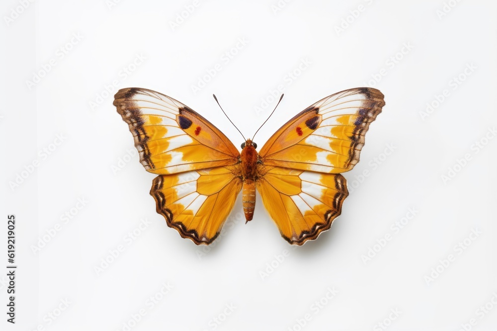 Whimsical Butterfly on a White Background, Generative AI