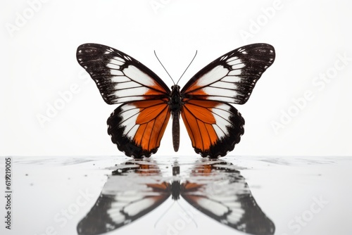 Whimsical Butterfly on a White Background, Generative AI