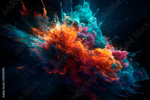 An explosion of colors. Generative AI © ARAMYAN