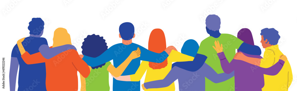 Foto People hugging together