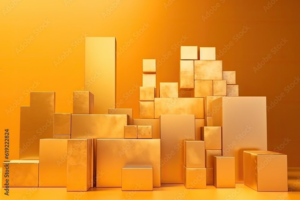 Illustration of boxes arranged on a table in an organized manner Illustration of boxes arranged on a table in an organized manner