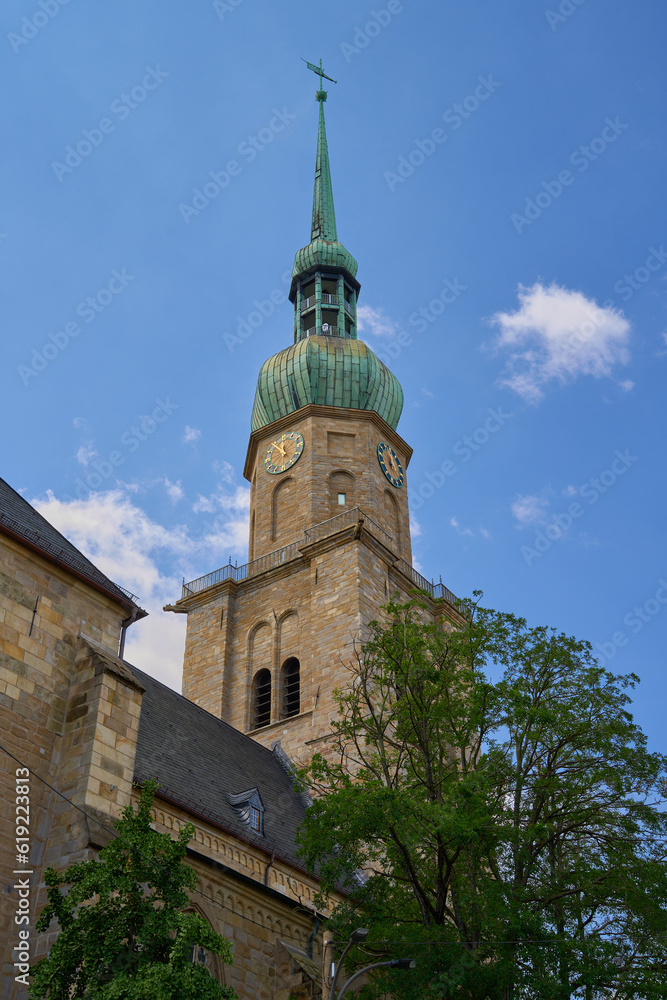 The protestant St Reinoldi Church in Dortmund. It is located in the center of the city.