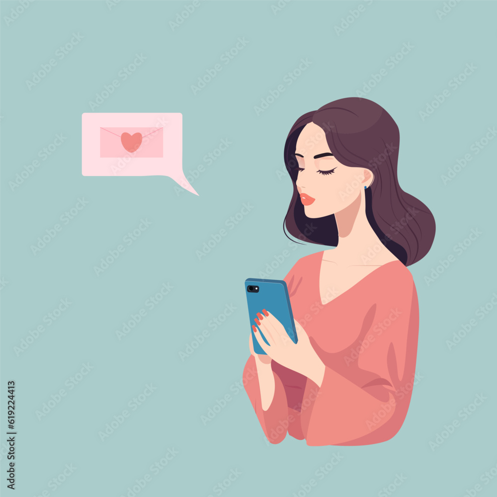Beautiful girl holding her phone Beautiful girl holding her phone