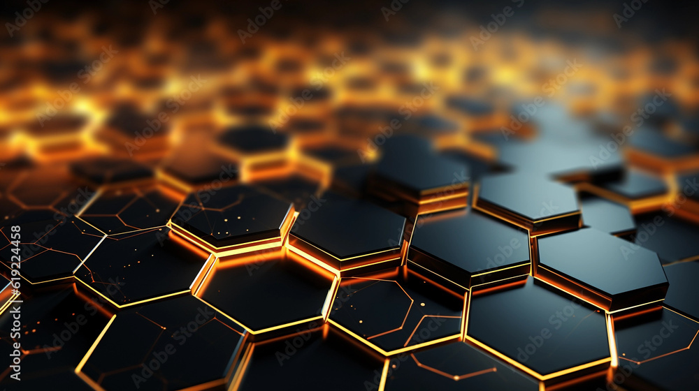 Digital hexagon abstract background