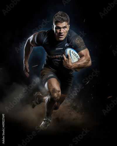 Dynamic Illustration of a Rugby Player - sports clipart