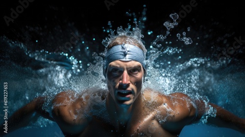 Dynamic Illustration of a Olympic Swimmer - sports clipart © 4kclips