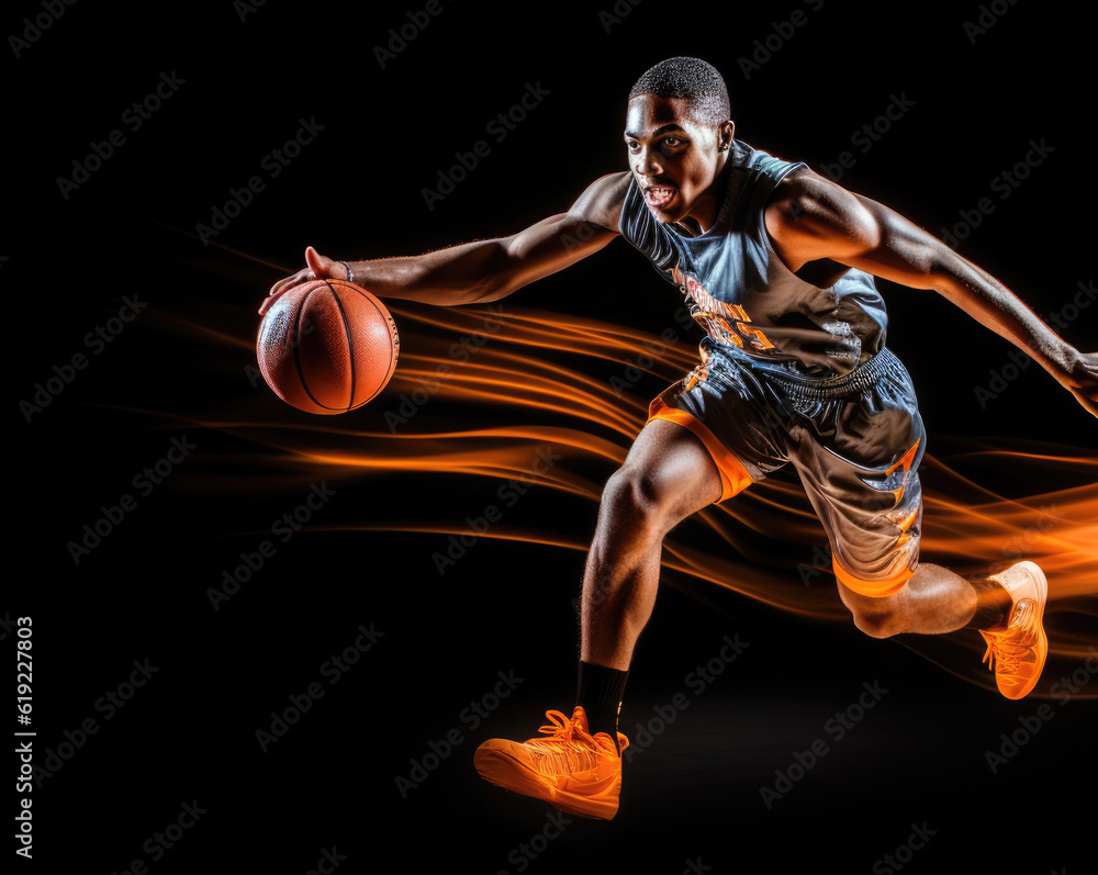 Dynamic Illustration of a Basketball Player - sports clipart Dynamic Illustration of a Basketball Player - sports clipart