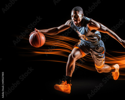 Dynamic Illustration of a Basketball Player - sports clipart