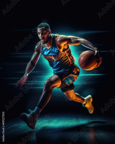 Dynamic Illustration of a Basketball Player - sports clipart © 4kclips