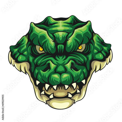 crocodile head vector art illustration alligator head design