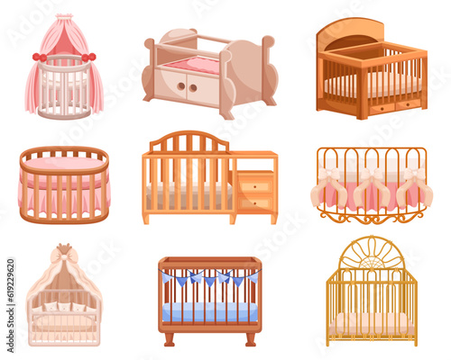 Set of Cribs, Comfortable And Safe Sleeping Spaces For Infants, Provide A Secure Environment With Sturdy Construction