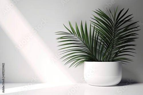 green potted plant on a white table
