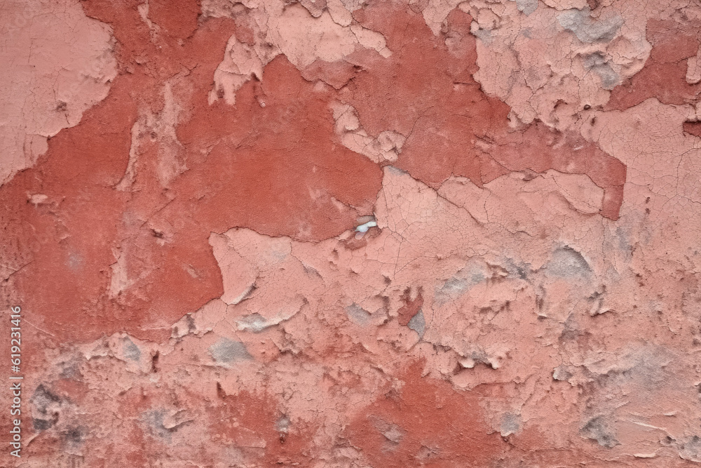 Texture of Red Plaster Weathered. Generative Ai, Ai.