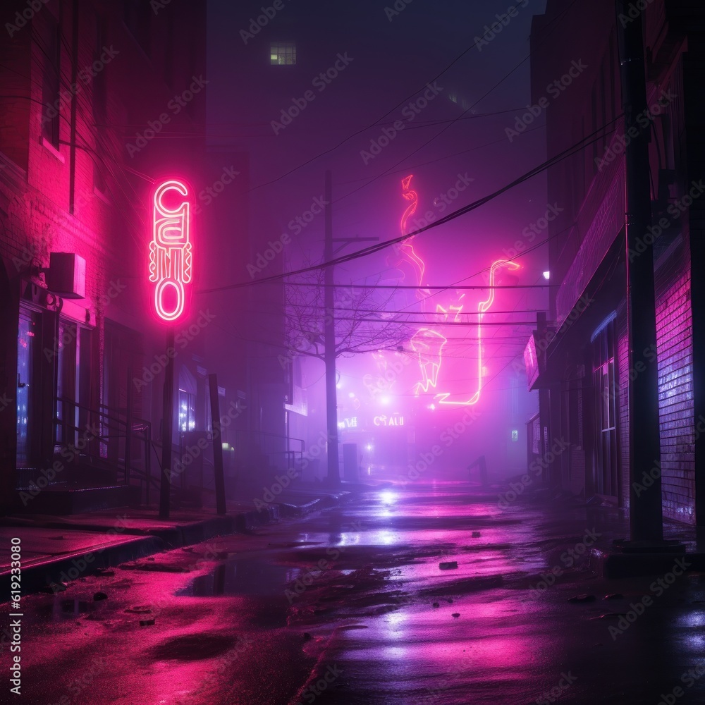  neon foggy background 