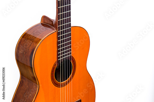 Detail of the body of a brazilian guitar for bossa nova music styletyle