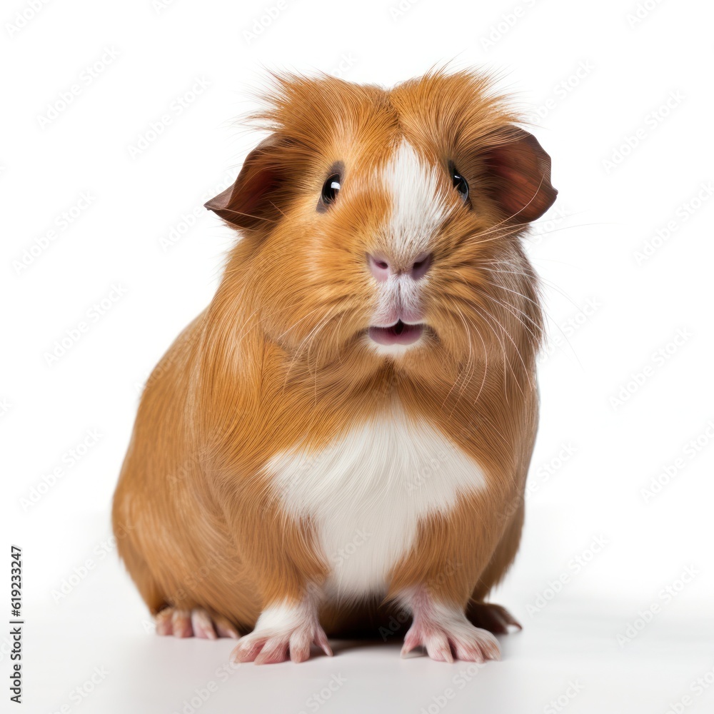 Guinea pig isolated. Illustration AI Generative. Guinea pig isolated. Illustration AI Generative.