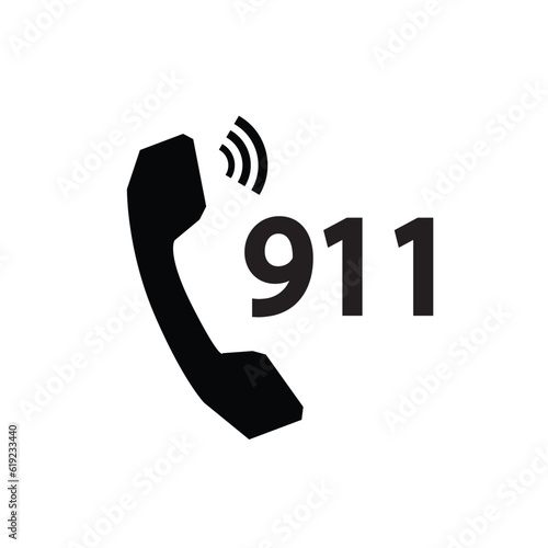 911 emergency call service icon. Vector illustration