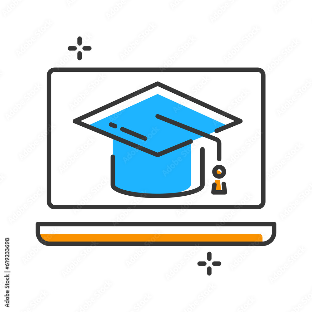 Online lesson icon. Video Conference Online Meetings. Suitable for Online School Class. Vector illustration