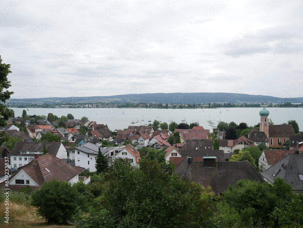 Small german town next to lake